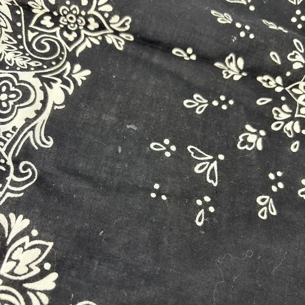 Fast Color Black White Bandana All Cotton Selvedge Edge Vintage RN 14193